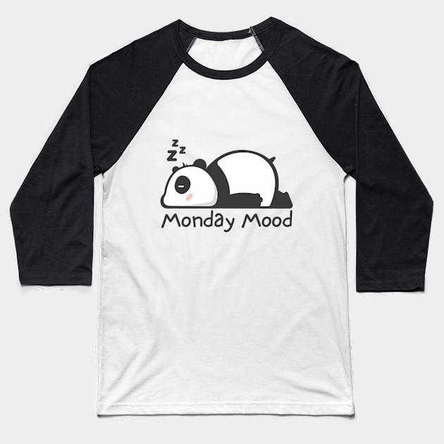 Panda Monday Mood Baseball T-Shirt by brand.re